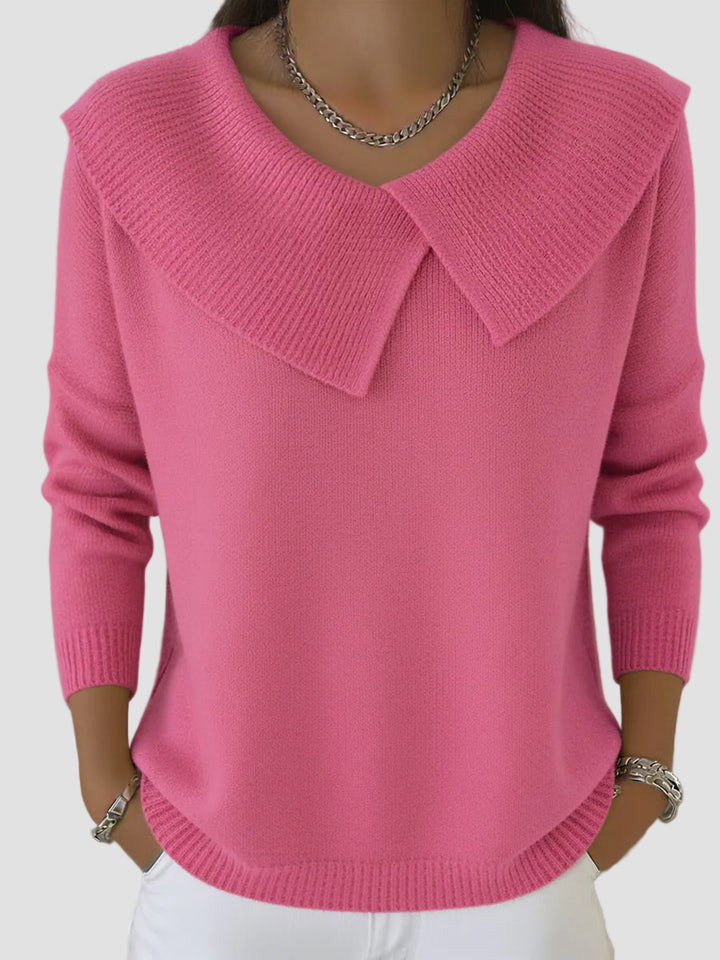 Eloise | Pull d'hiver pour femme à col cranté et motif festif