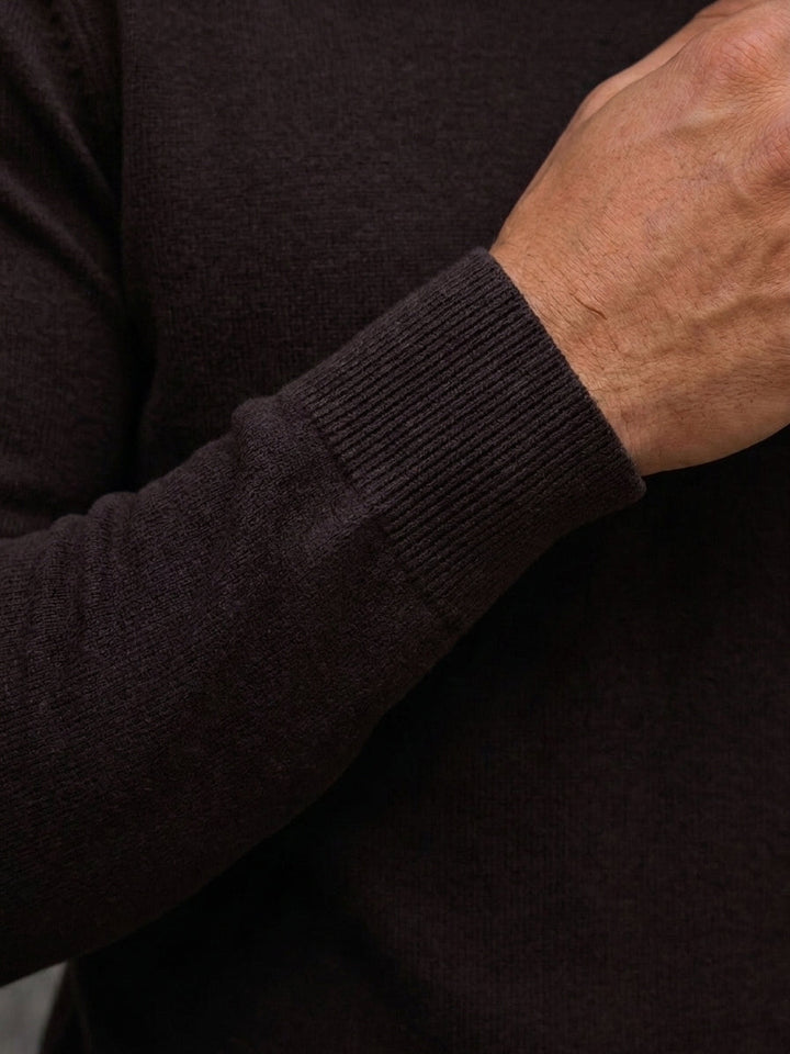 Pullover da uomo a collo alto reversibile in maglia tinta unita a maniche lunghe