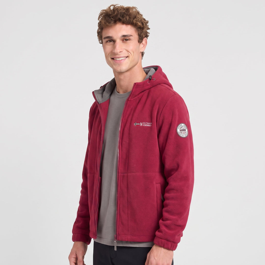 Polaire Homme Coupe-Vent à Capuche Poches Zippées