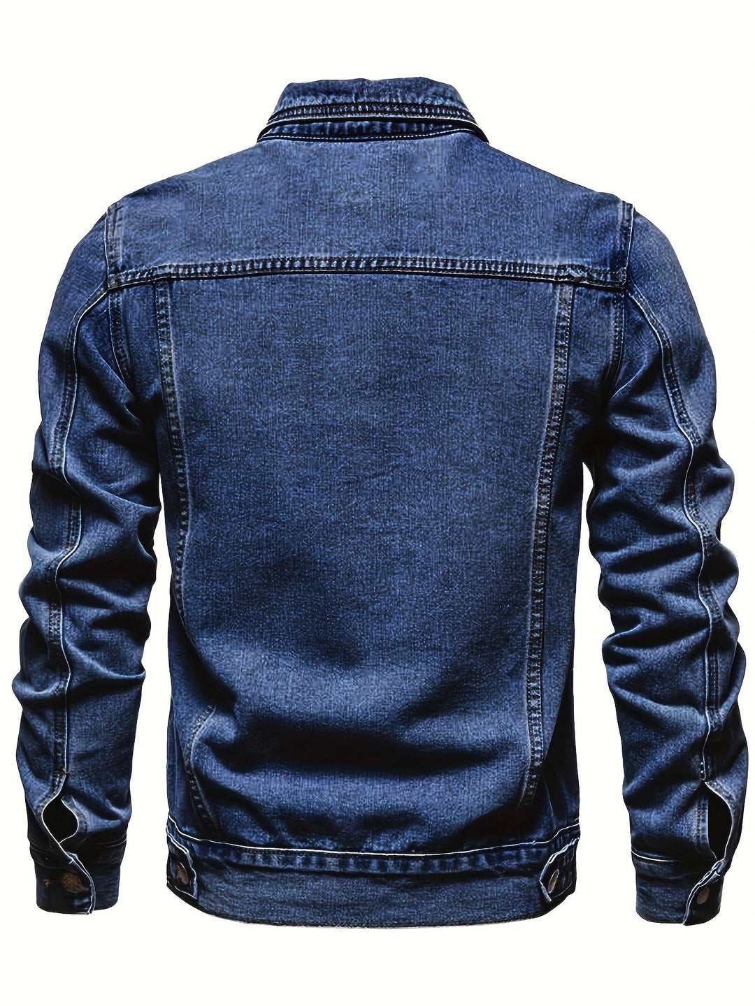 Veste en Jean à Col Chemise et Poches Poitrine pour Homme
