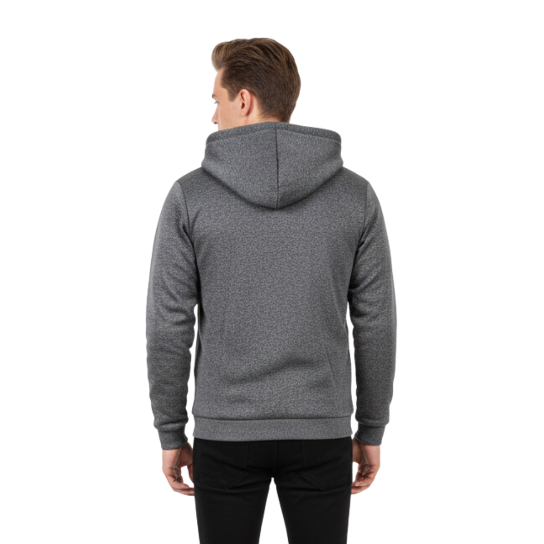Giacca in pile da uomo foderata in sherpa con cappuccio antivento