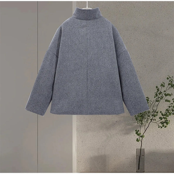 Manteau Femme en Mélange de Laine à Col Montant