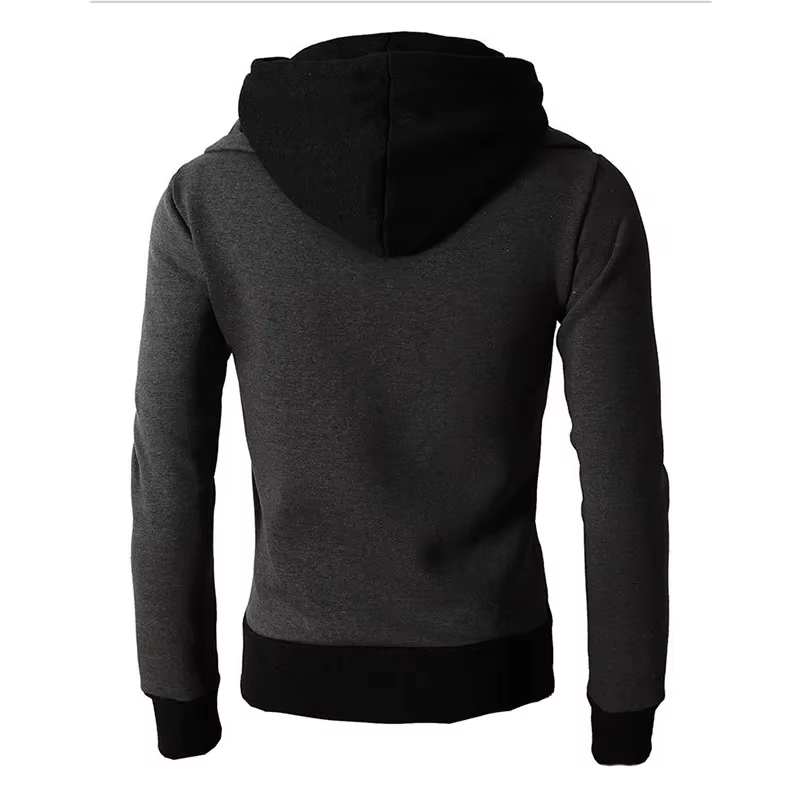 Felpa con cappuccio e zip, tasche sul petto e pannelli a contrasto da uomo