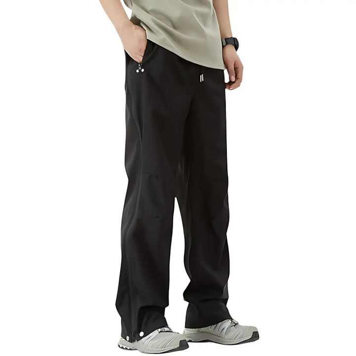 Men's Water-Repellent Windproof Rain Pants with Side Zippers