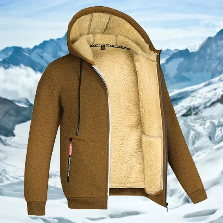 Veste à Capuche Doublée Sherpa et Zippée pour Homme