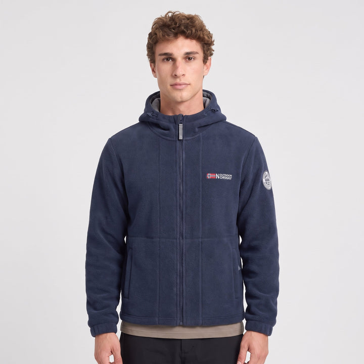 Polaire Homme Coupe-Vent à Capuche Poches Zippées