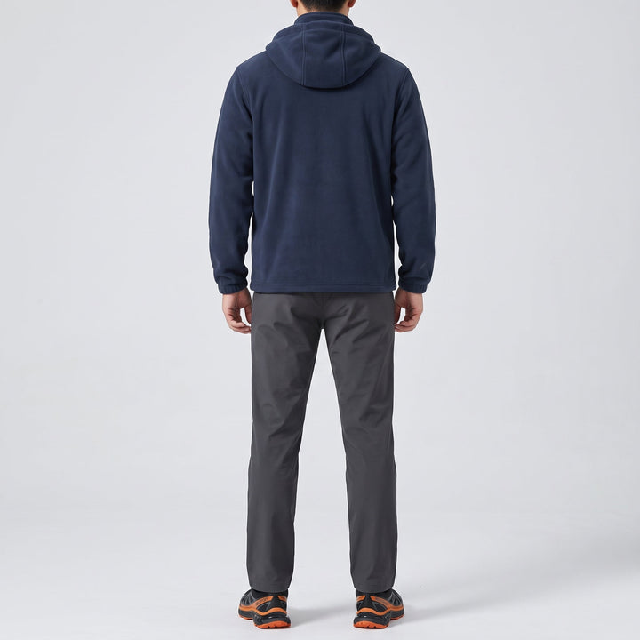 Polaire Homme Coupe-Vent à Capuche Poches Zippées