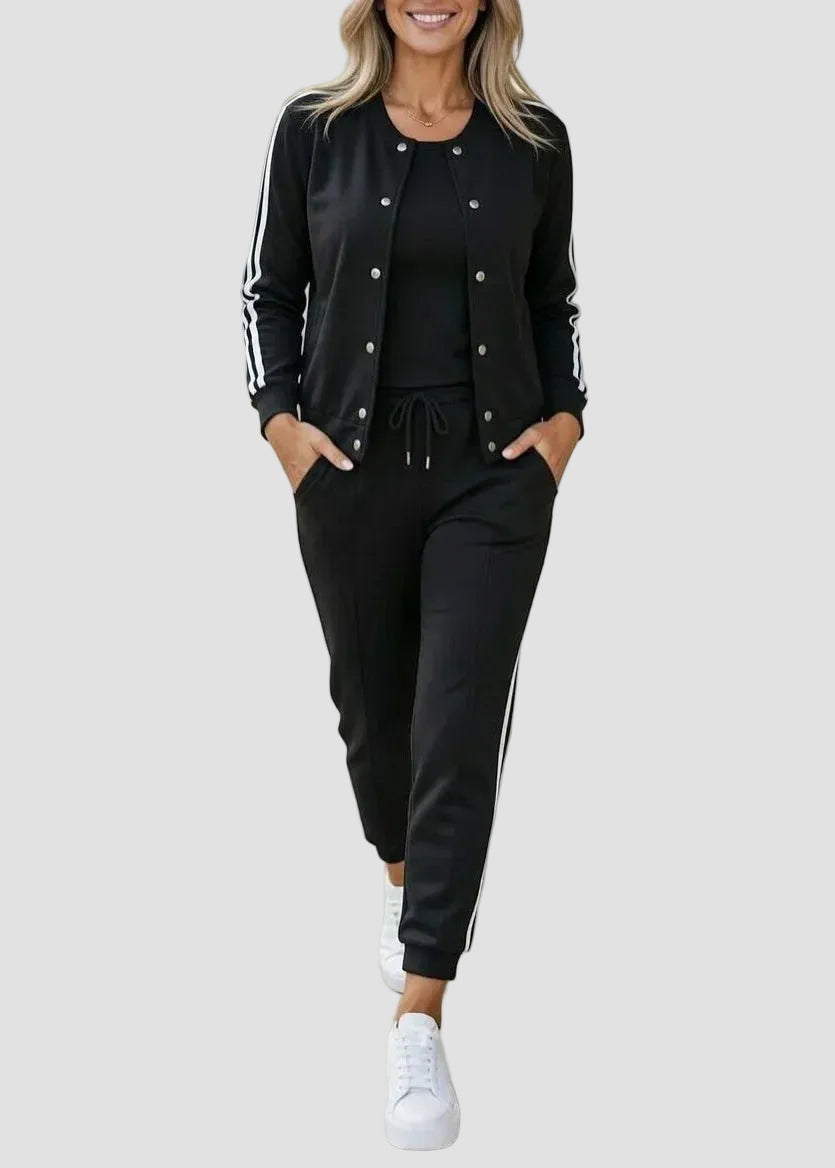 Céline | Ensemble Sport Femme 3 Pièces avec Veste, Haut et Jogger