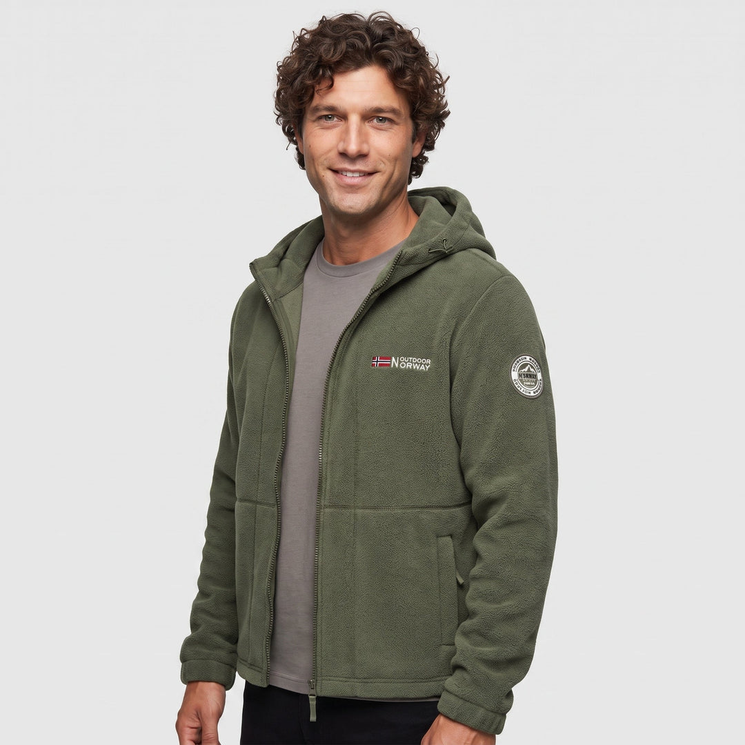 Polaire Homme Coupe-Vent à Capuche Poches Zippées