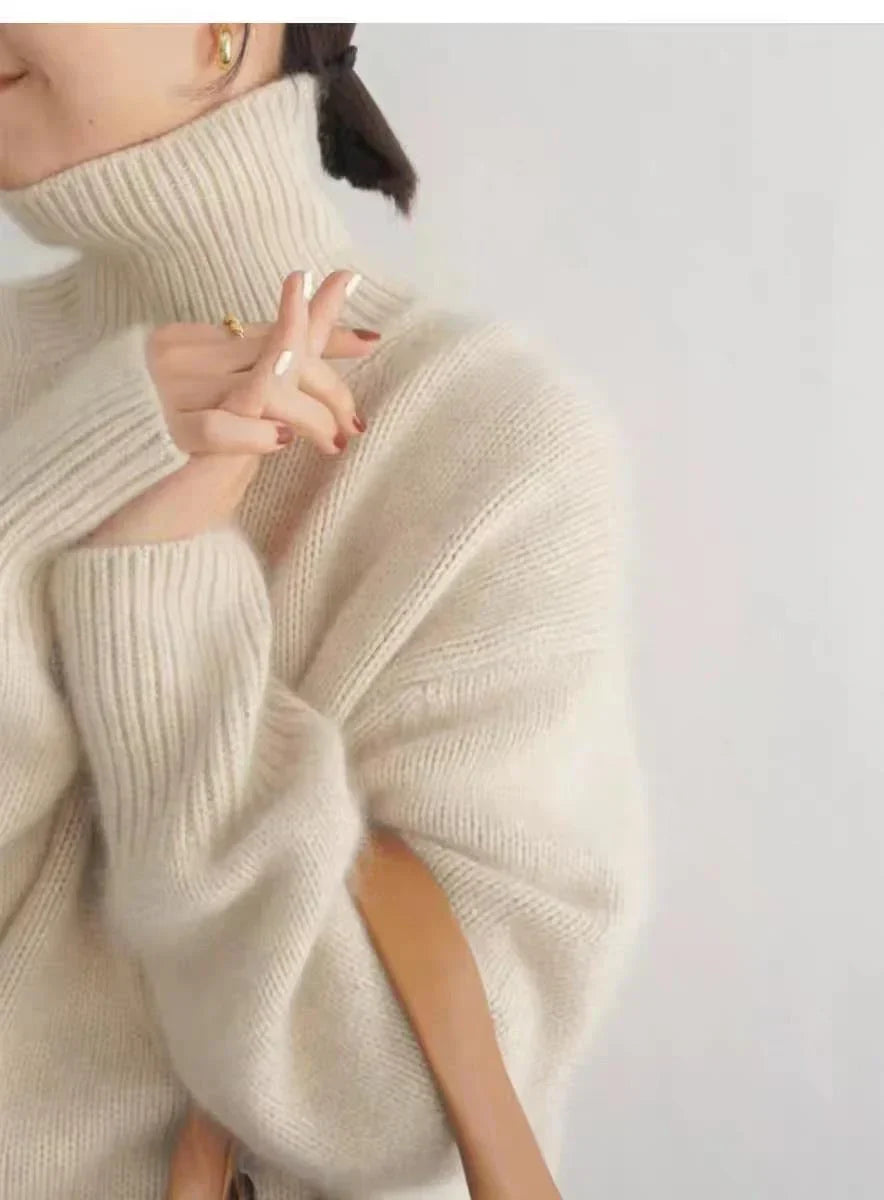 Lisette | Pull Col Roulé Intemporel en Cachemire
