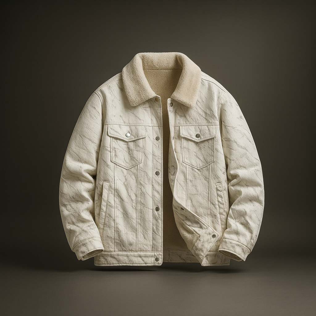 Veste en Velours Côtelé Homme Doublée Sherpa Boutonnée