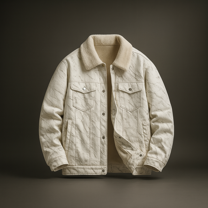 Veste en Velours Côtelé Homme Doublée Sherpa Boutonnée