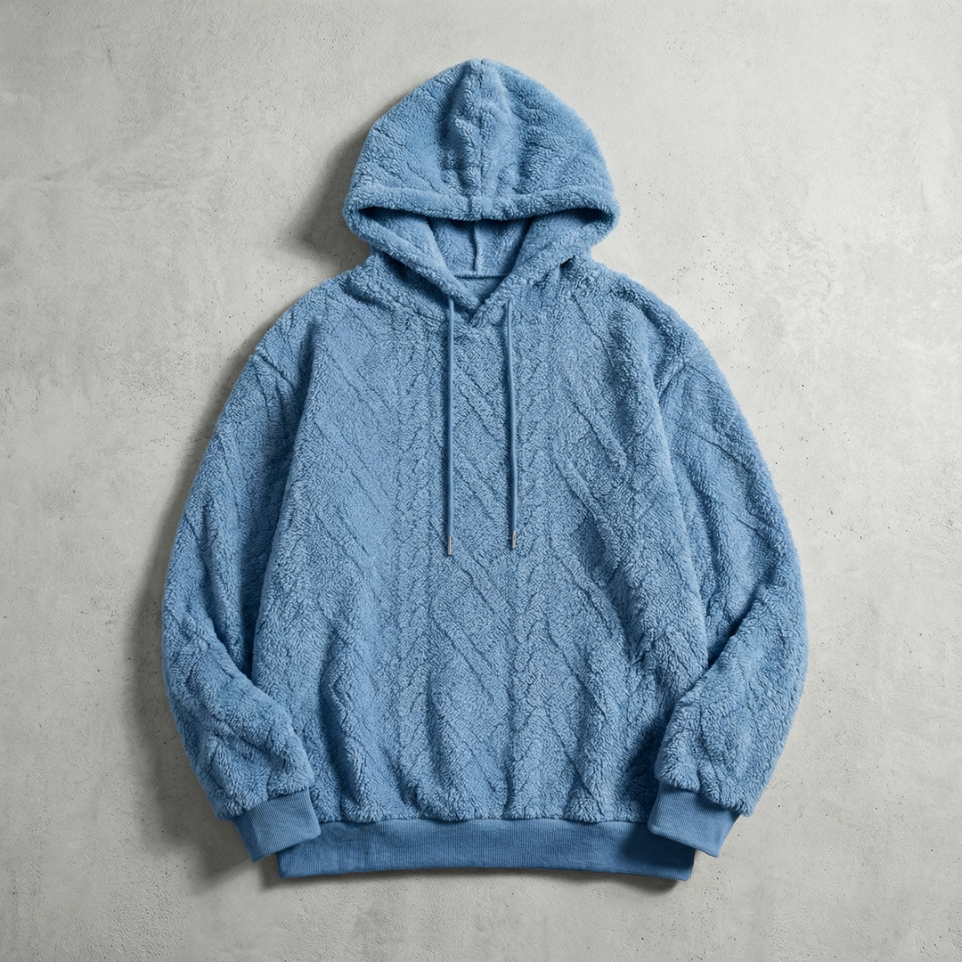 Men's Ultra-Soft Hoodie with Raised Design and Kangaroo Pocket