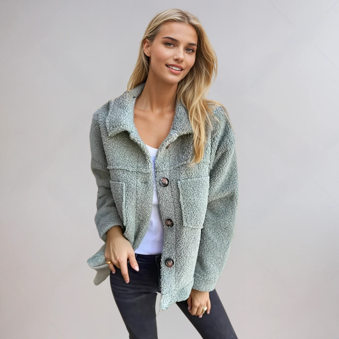 Veste Courte Décontractée à Revers