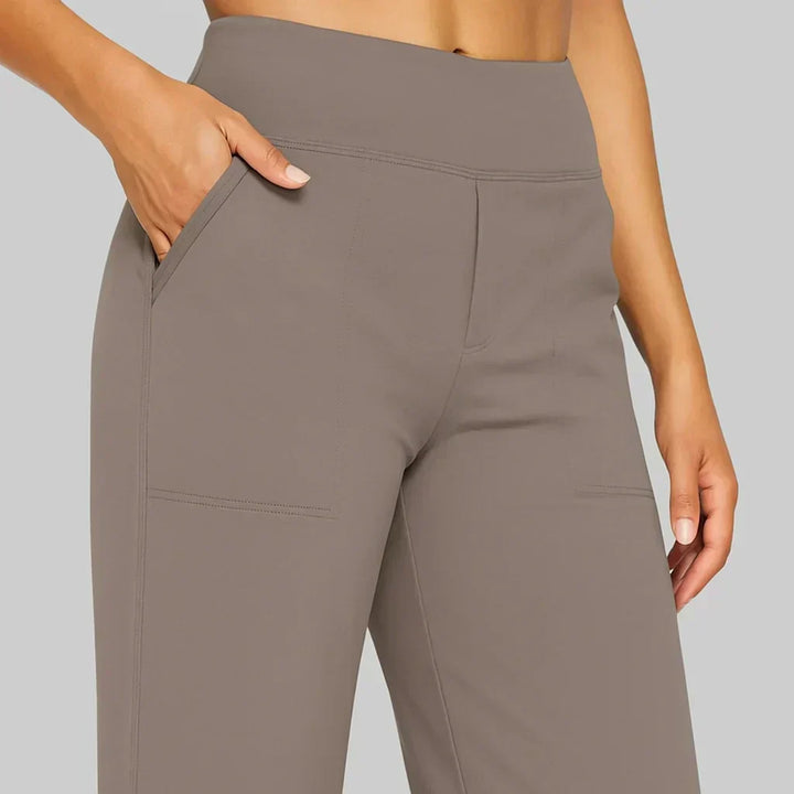 Pantalon de Yoga Taille Haute Coupe Droite Femme