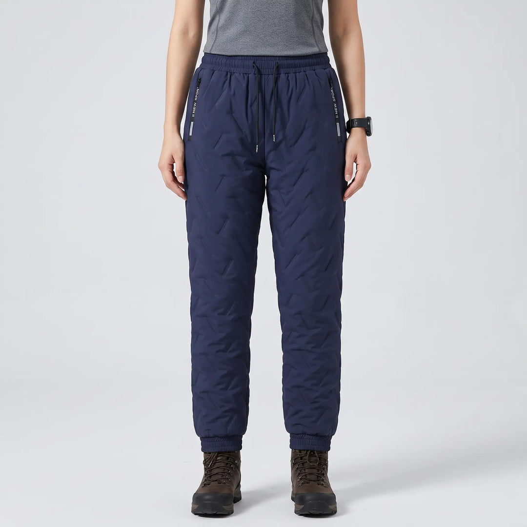 Women's Winter Pants with Fleece Lining, Quilted, Drawstring Waist