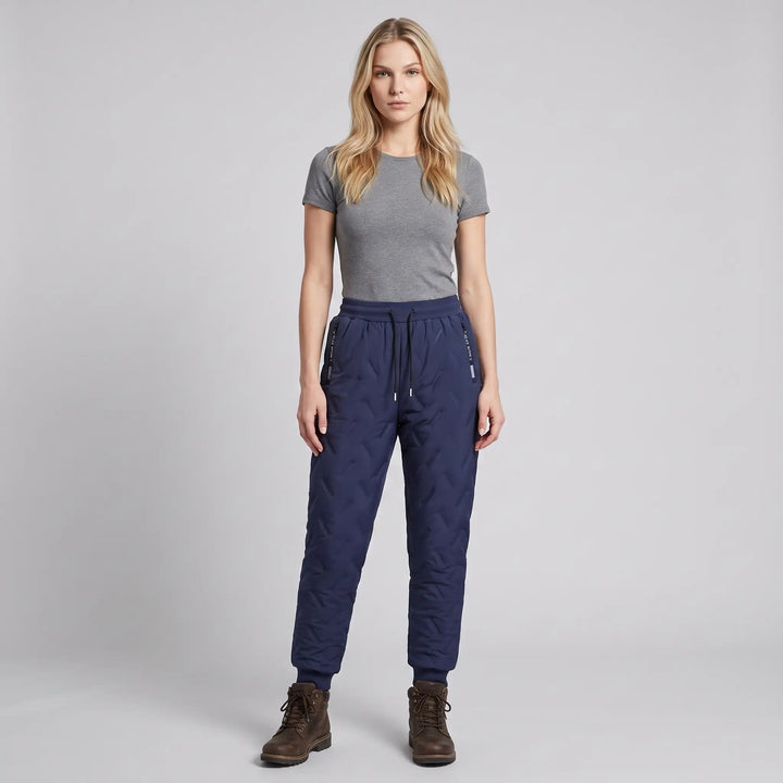Women's Winter Pants with Fleece Lining, Quilted, Drawstring Waist