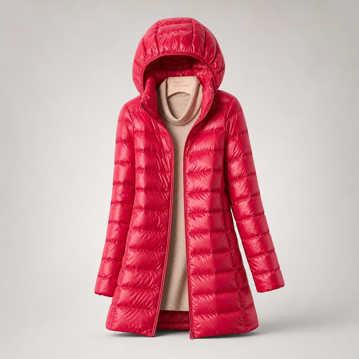 Doudoune Femme Légère À Capuche Amovible Coupe Ajustée