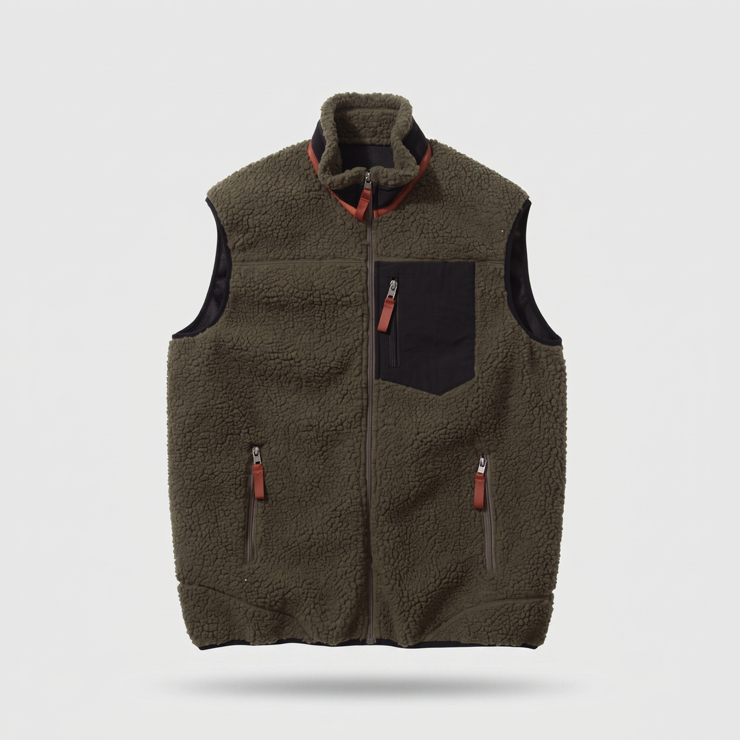 Gilet Polaire Homme Sherpa Col Montant Poches Zippées
