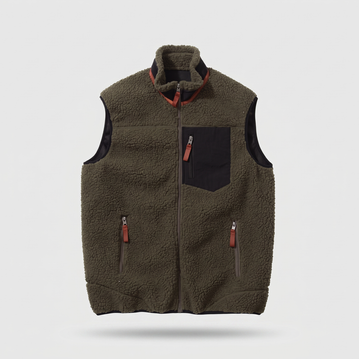 Gilet Polaire Homme Sherpa Col Montant Poches Zippées