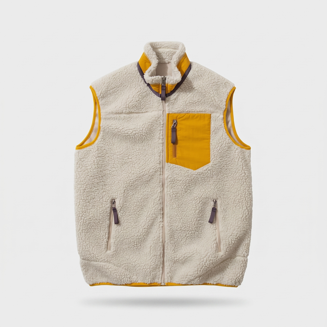 Gilet Polaire Homme Sherpa Col Montant Poches Zippées