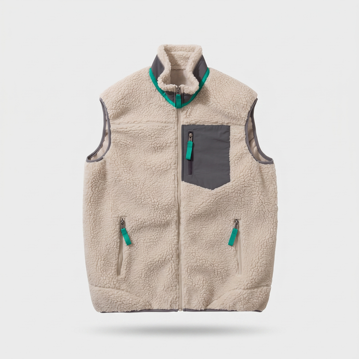 Gilet Polaire Homme Sherpa Col Montant Poches Zippées