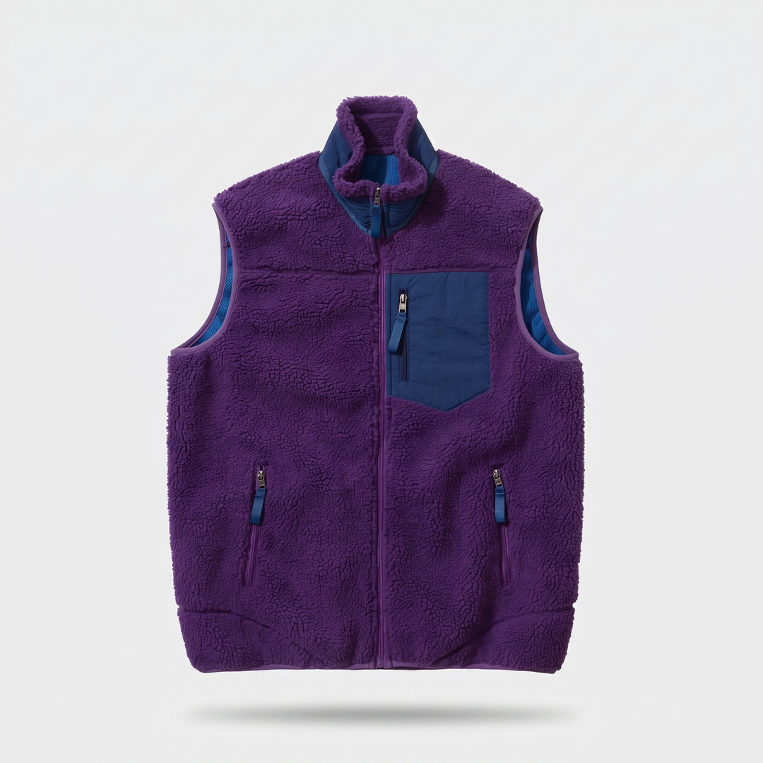 Gilet Polaire Homme Sherpa Col Montant Poches Zippées