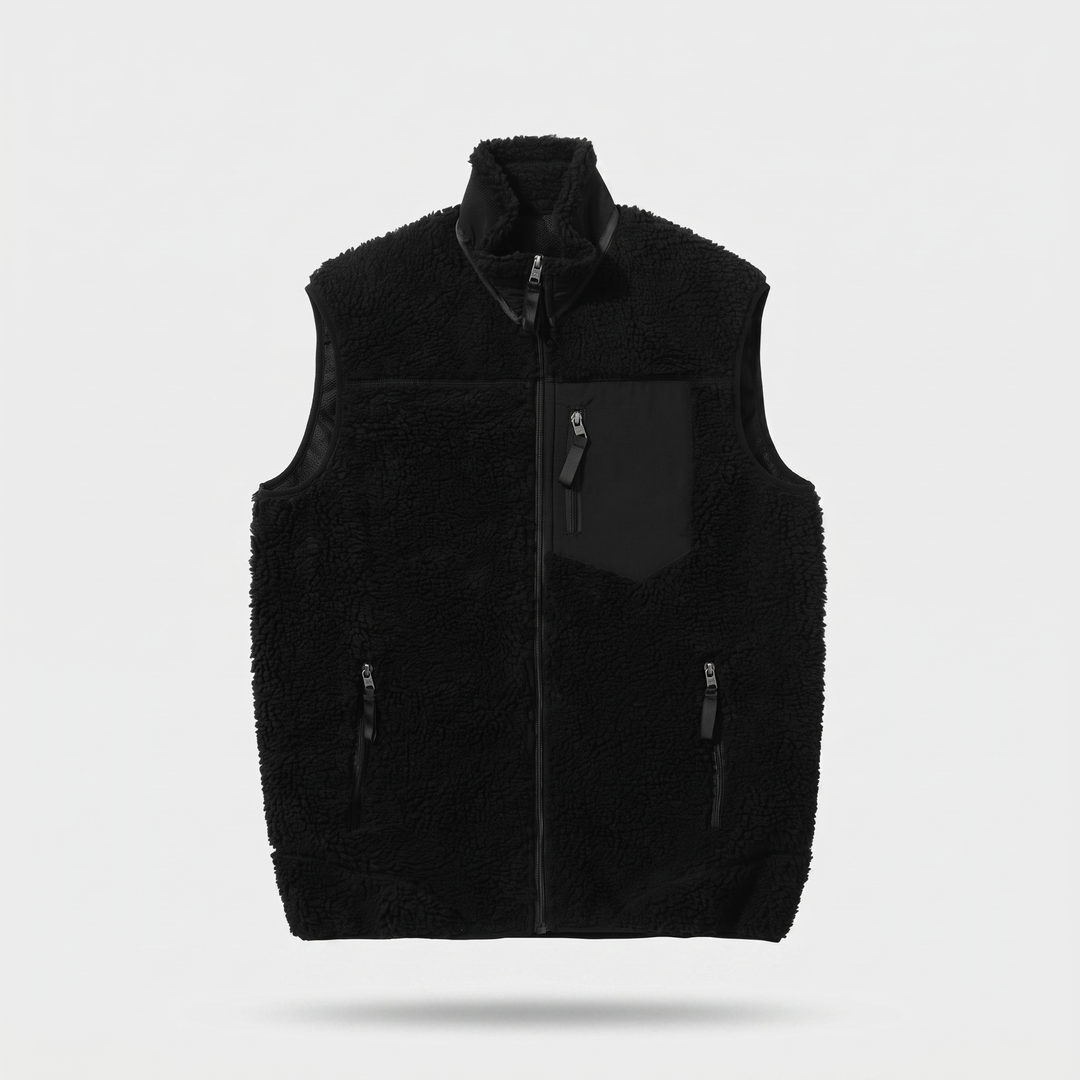 Gilet Polaire Homme Sherpa Col Montant Poches Zippées