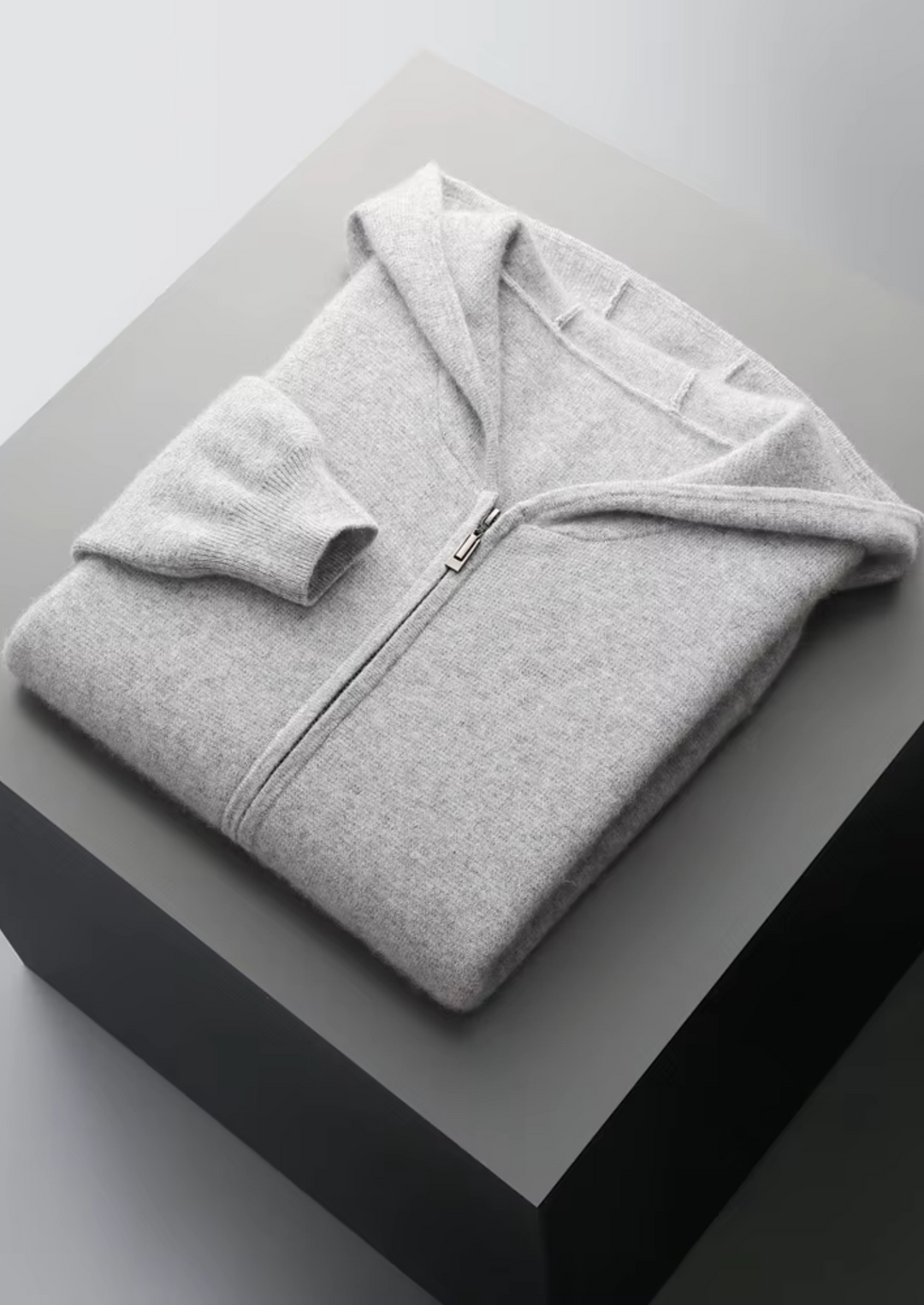 Completo da uomo in maglia a due pezzi - Cardigan con cappuccio e pantaloni con coulisse