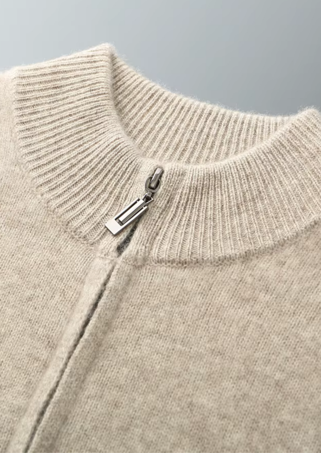 Ensemble en Maille Homme – Cardigan Zippé à Col Montant & Pantalon Fus