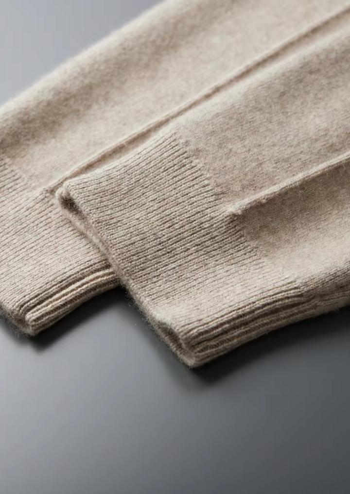 Ensemble en Maille Homme – Cardigan Zippé à Col Montant & Pantalon Fus