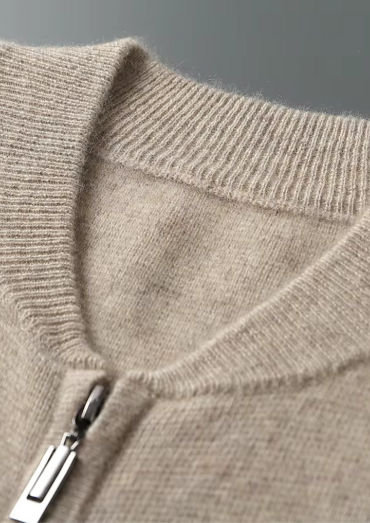 Completo in maglia da uomo - Cardigan con zip e pantaloni affusolati