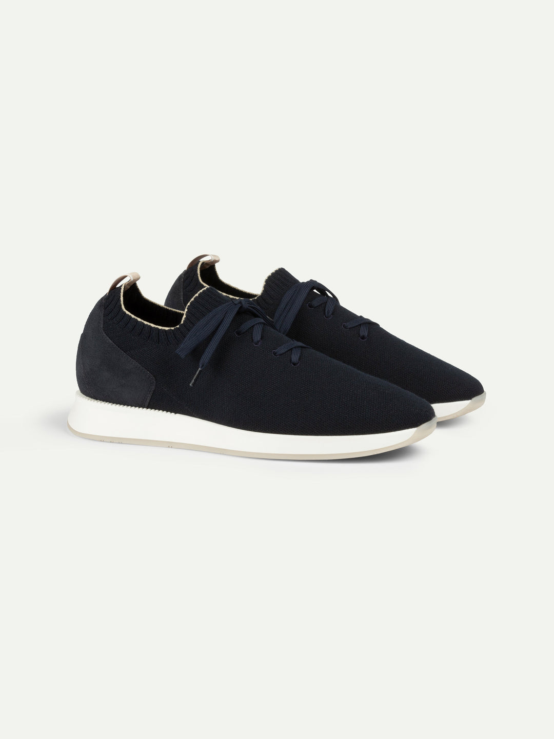 Sneakers da uomo in mesh - punta in camoscio e suola bianca