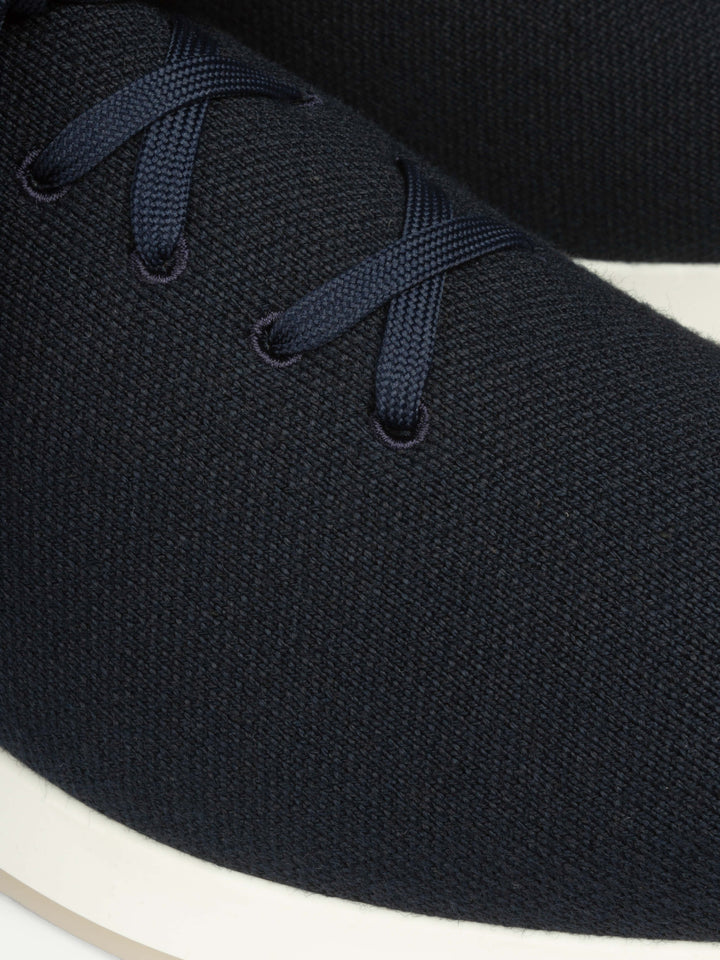 Sneakers da uomo in mesh - punta in camoscio e suola bianca