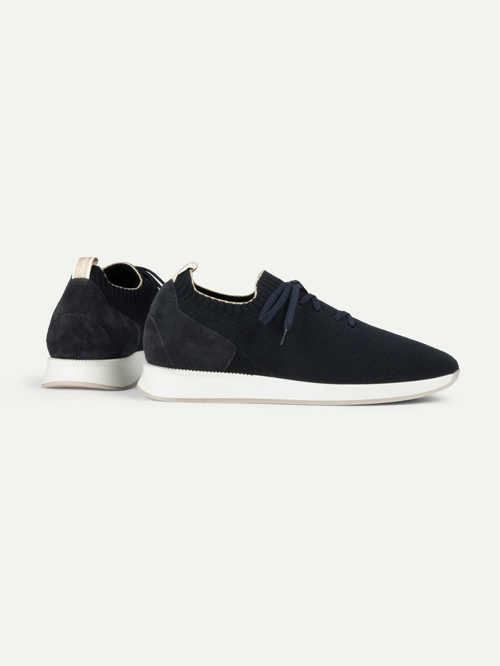 Sneakers da uomo in mesh - punta in camoscio e suola bianca