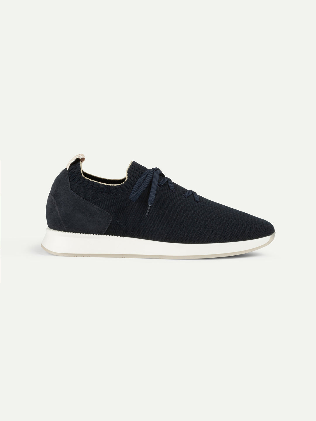 Sneakers da uomo in mesh - punta in camoscio e suola bianca