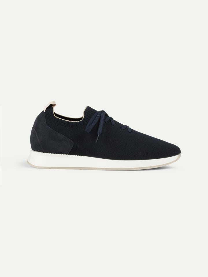Sneakers da uomo in mesh - punta in camoscio e suola bianca