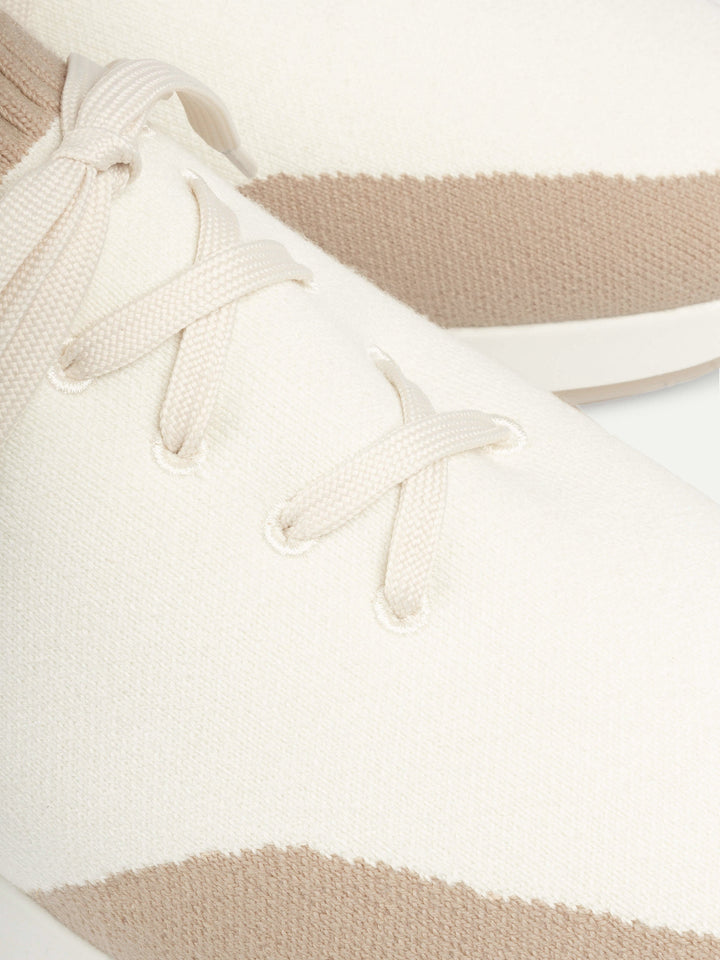Sneakers da uomo in mesh - punta in camoscio e suola bianca