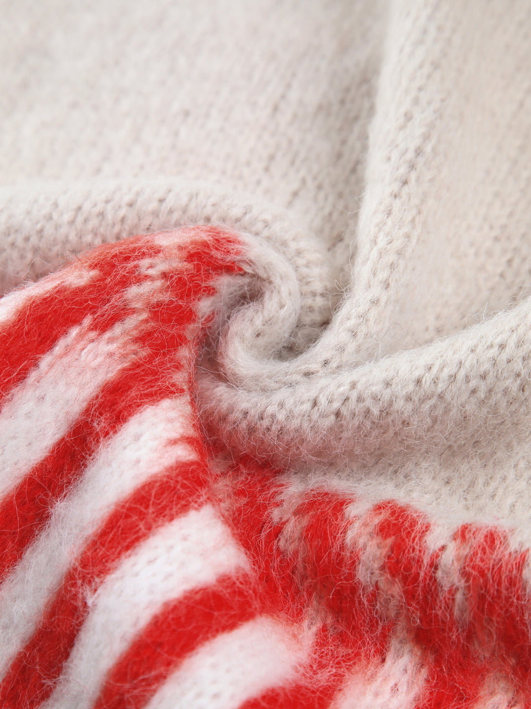 Women's Oversized Mohair Cardigan with Geometric Pattern