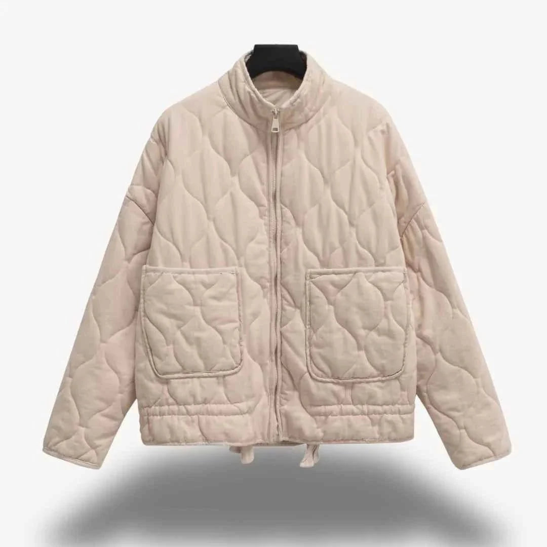 Veste Matelassée Femme Légère Col Montant Poches Plaquées