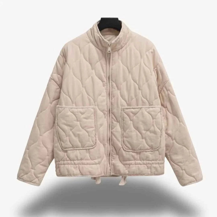 Veste Matelassée Femme Légère Col Montant Poches Plaquées