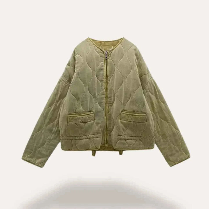 Veste Matelassée Femme Légère Col Montant Poches Plaquées