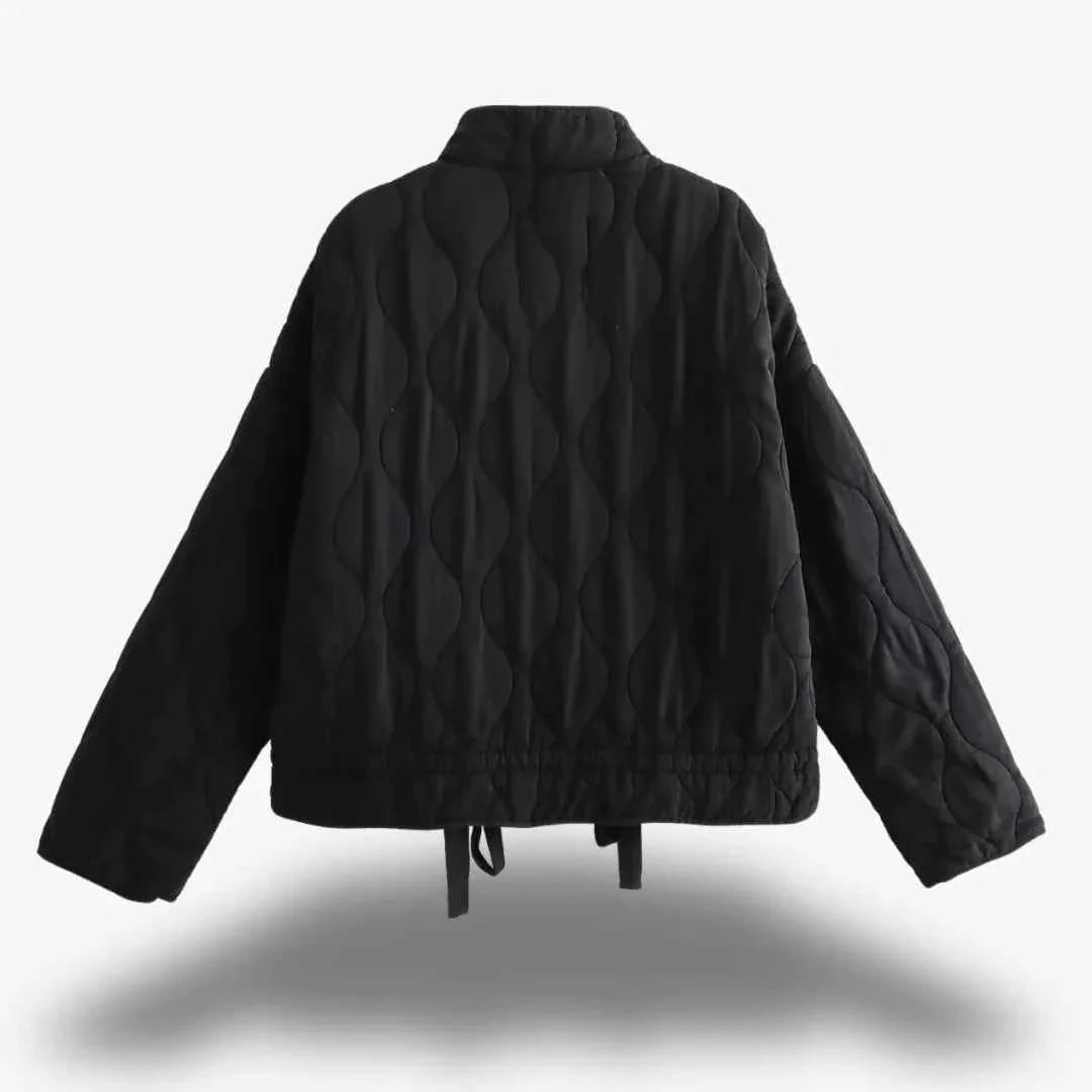 Veste Matelassée Femme Légère Col Montant Poches Plaquées