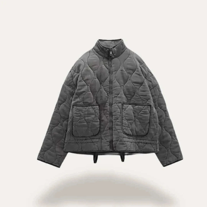 Veste Matelassée Femme Légère Col Montant Poches Plaquées