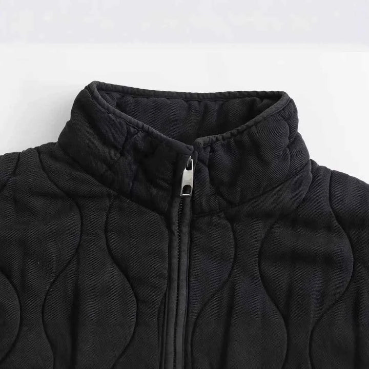 Veste Matelassée Femme Légère Col Montant Poches Plaquées