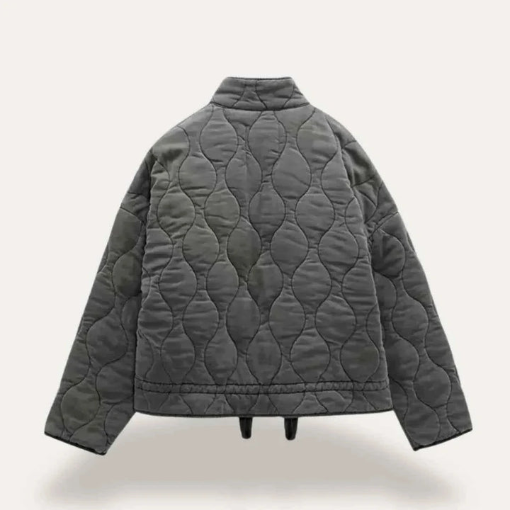 Veste Matelassée Femme Légère Col Montant Poches Plaquées