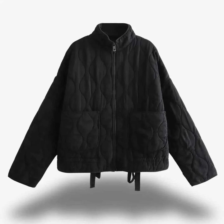 Veste Matelassée Femme Légère Col Montant Poches Plaquées