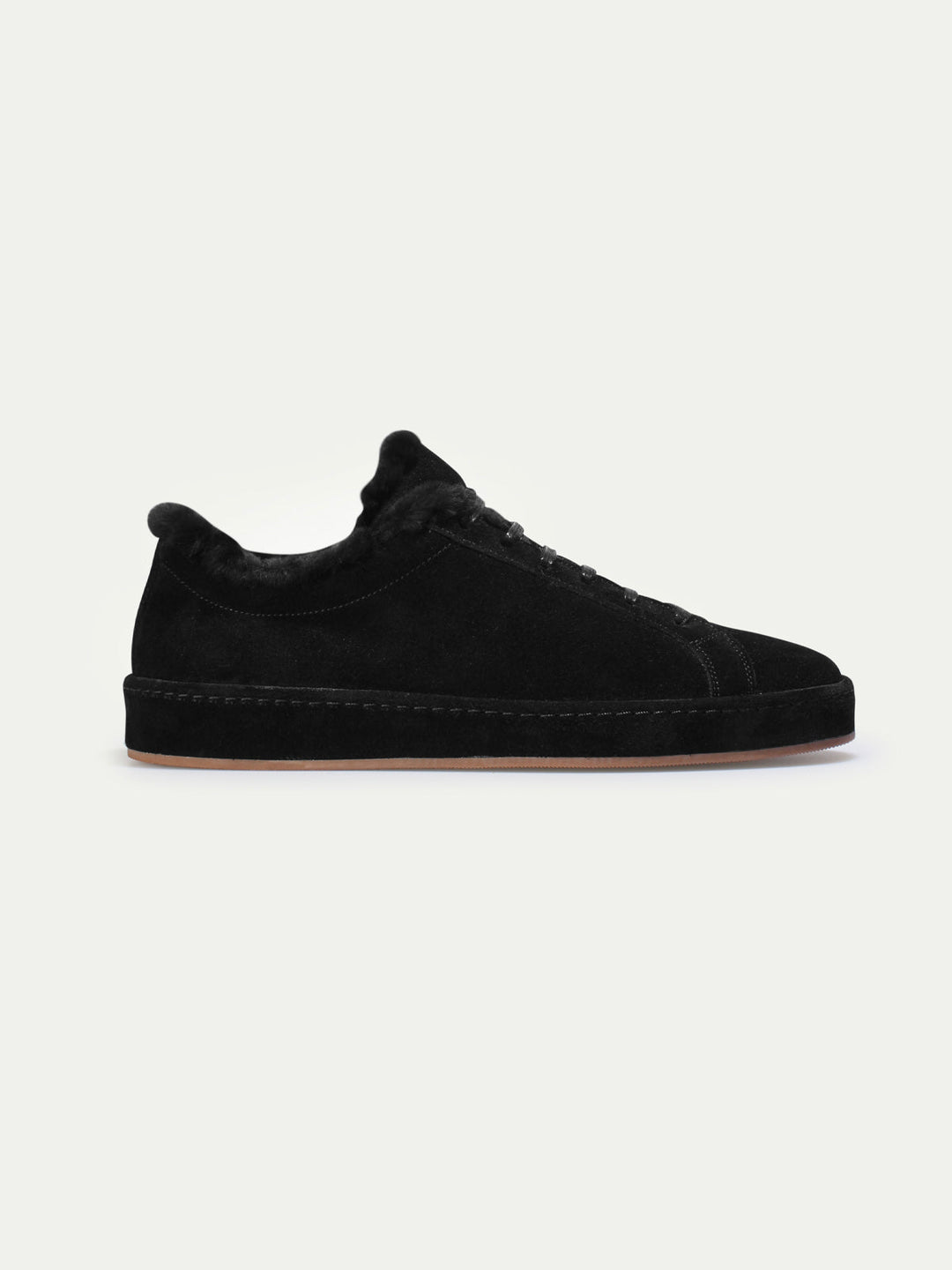 Men's suede sneakers - soft lining and lace-up fastening
