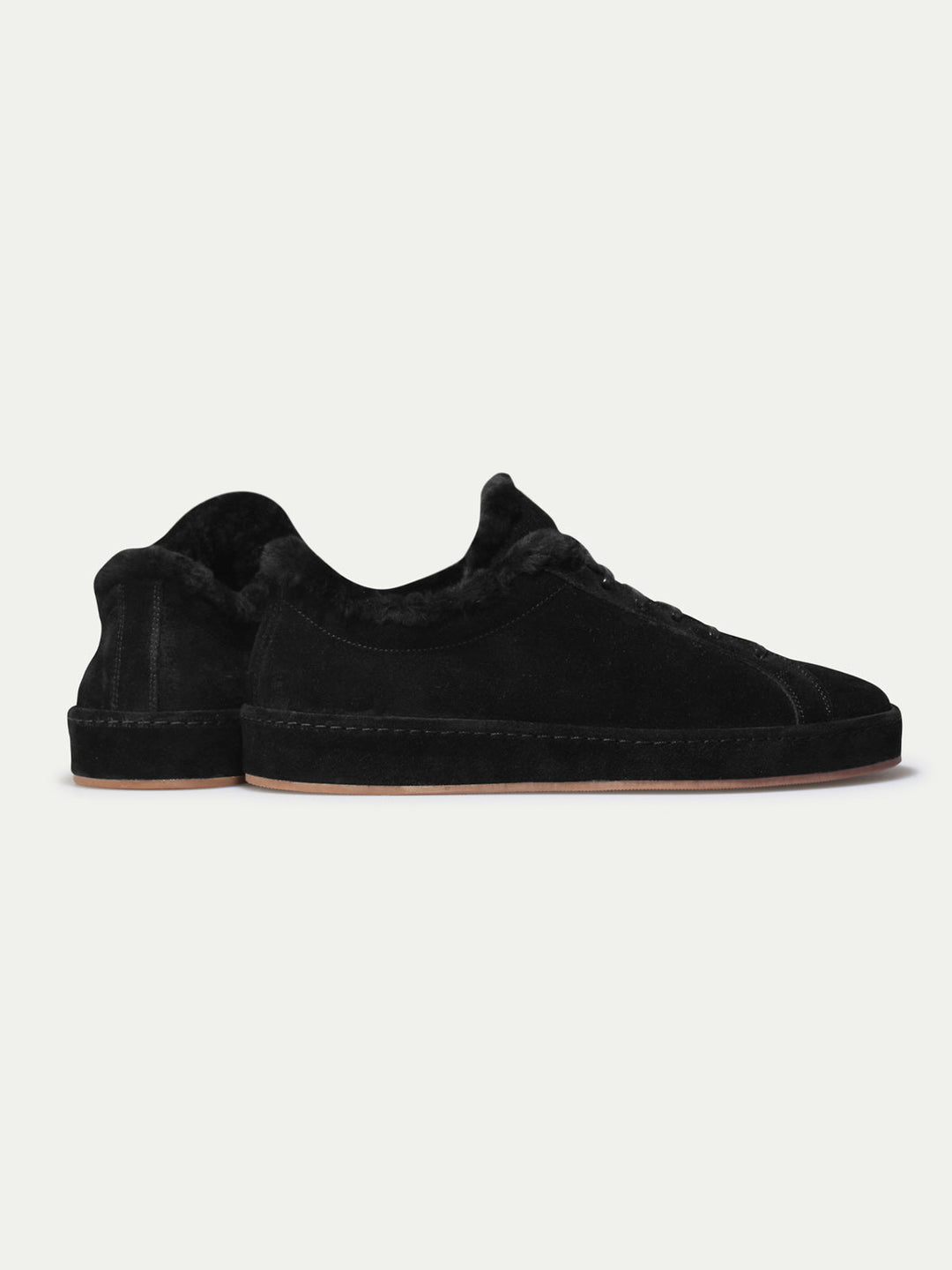 Men's suede sneakers - soft lining and lace-up fastening