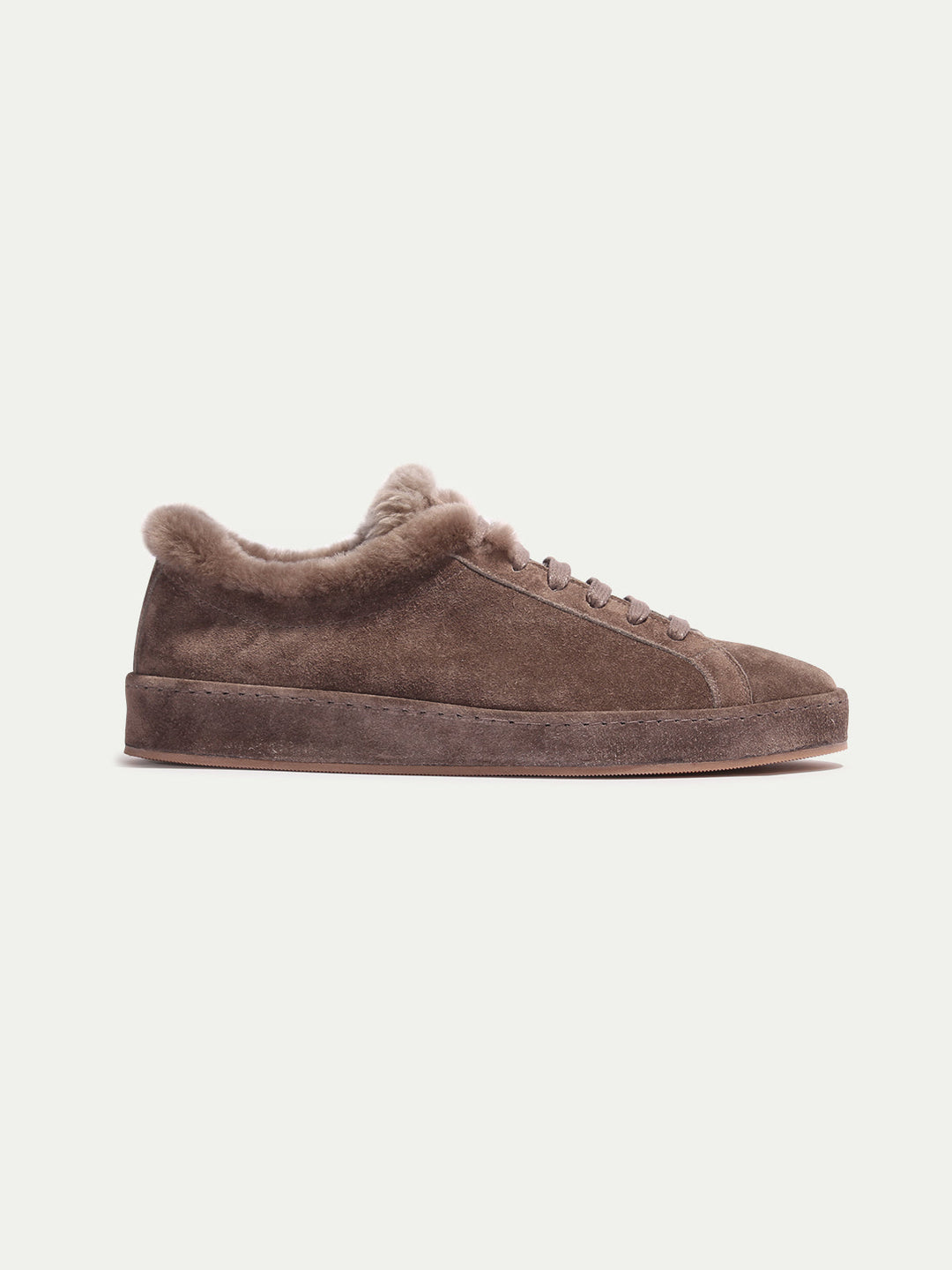 Men's suede sneakers - soft lining and lace-up fastening